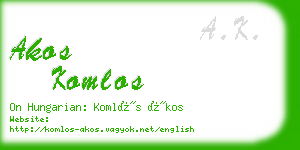 akos komlos business card
